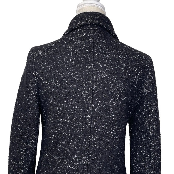 Express Wool Blend Double Breasted Coat Women’s Size S Black White Fall Winter - Picture 5 of 8
